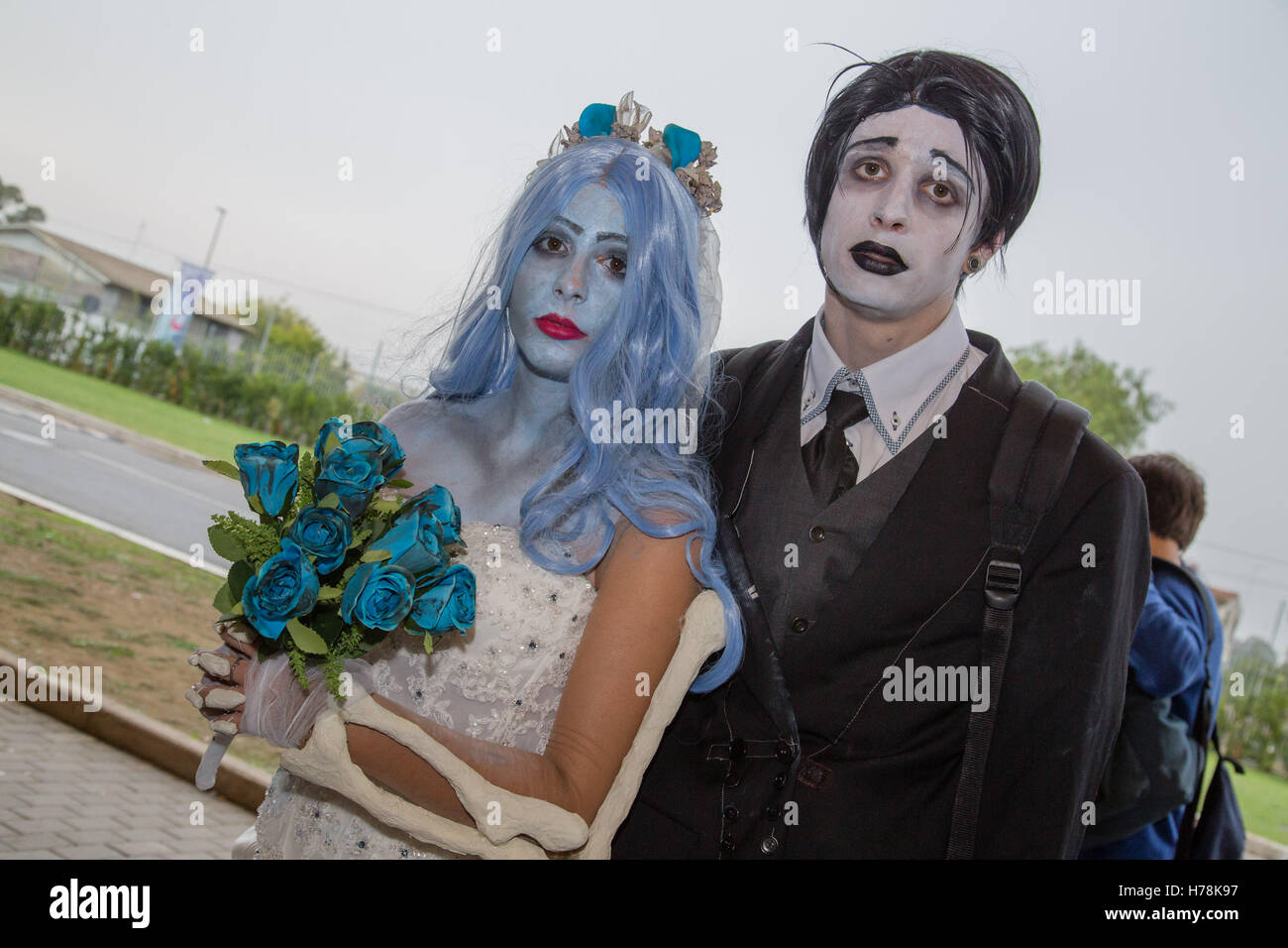 Characters from The Corpse Bride at the Romics convention, XX Edition, on the Nuova Fiera Di Roma, Via Portuense, Rome.  Where: Rome, Italy When: 01 Oct 2016 Credit: IPA/WENN.com  **Only available for publication in UK, USA, Germany, Austria, Switzerland* Stock Photo