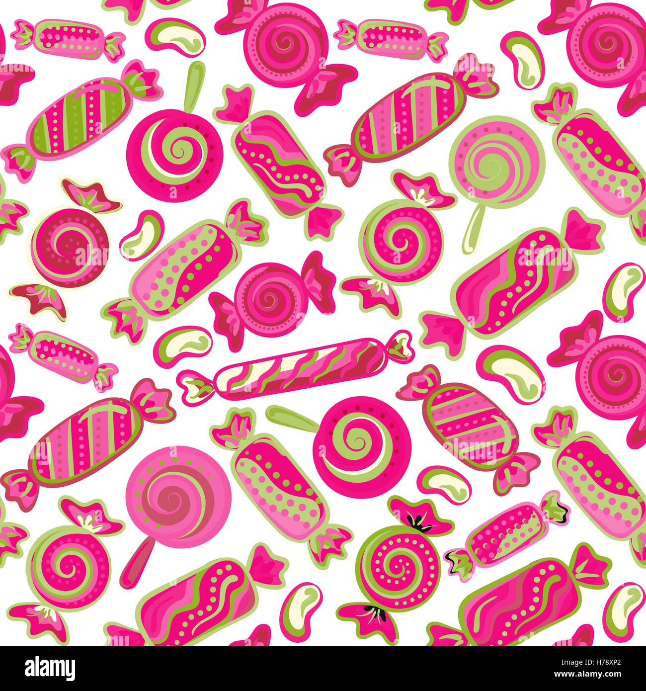 Seamless pattern vector background with lollipops and candies. Vector ...