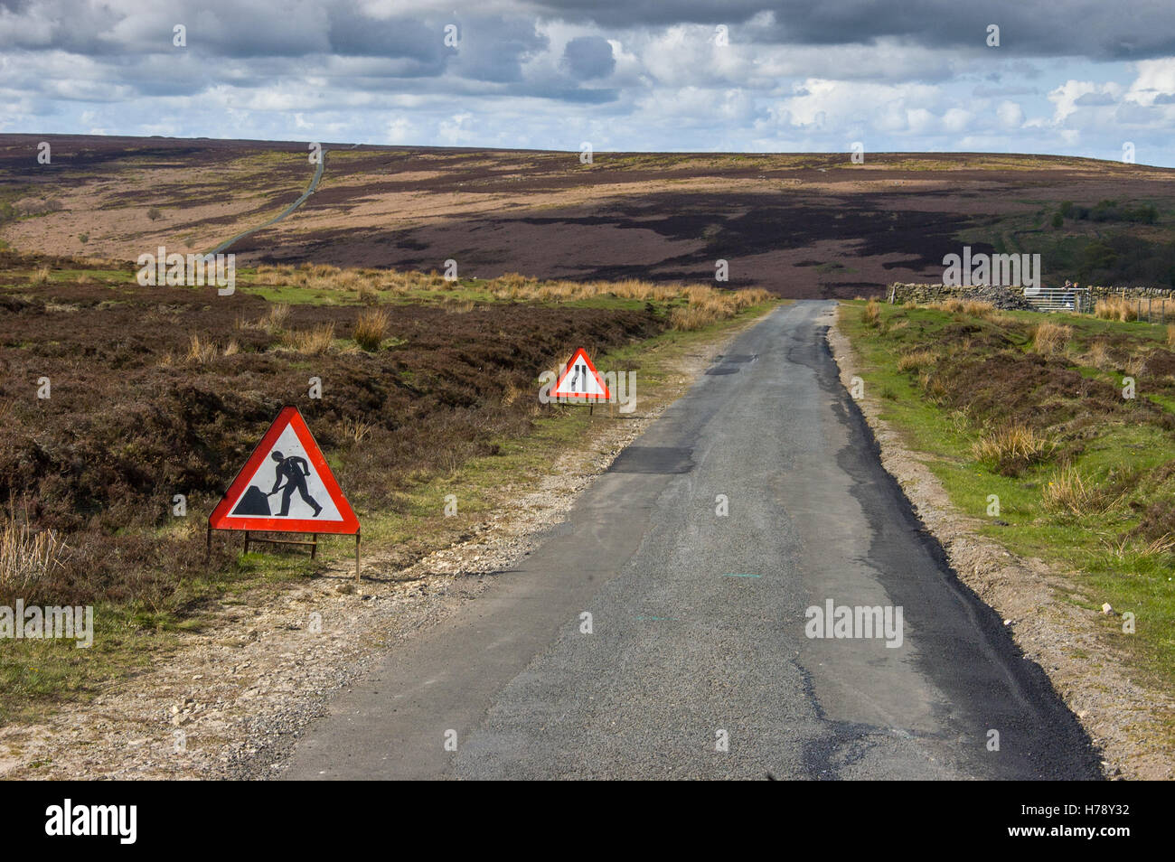 The Wheeldale Road on The North York Moors of Yorkshire Stock Photo