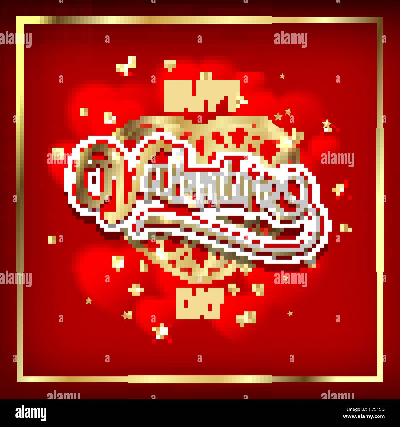 Happy Valentine's Day Hearts Vector Illustration on red background ...
