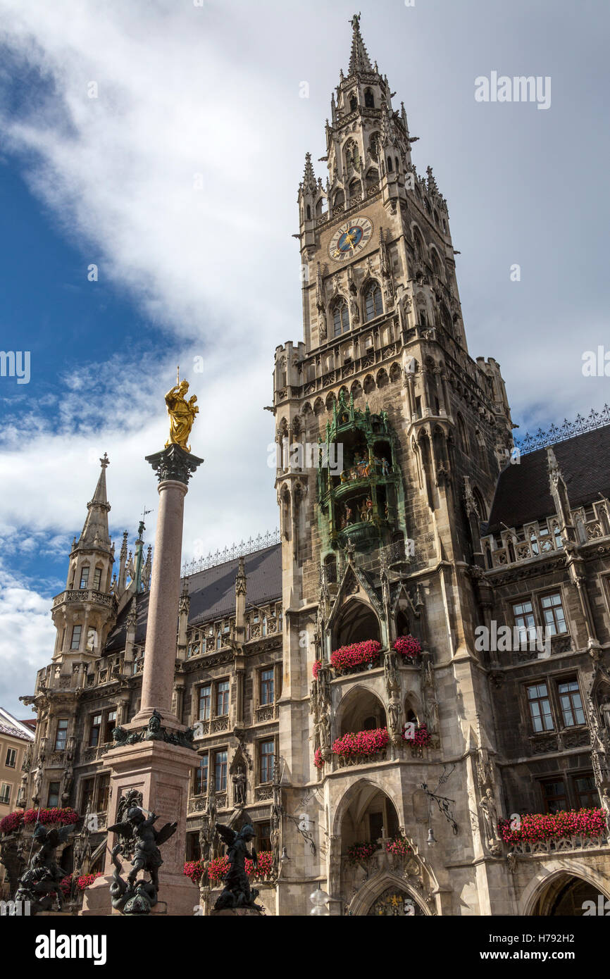 The New Town Hall (Neues Rathaus) in Munich in Germany Stock Photo