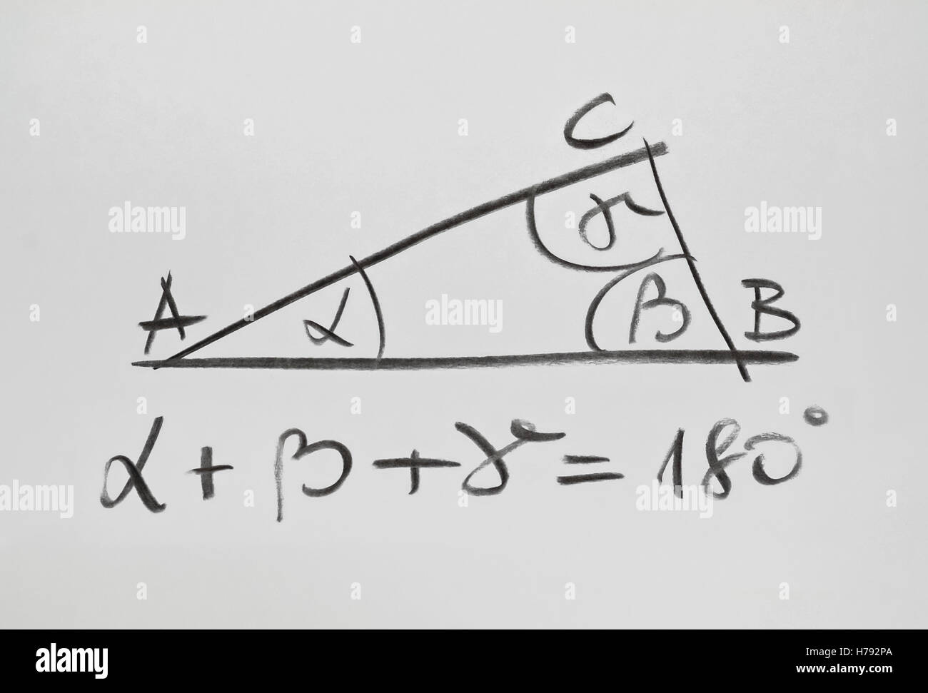 Known formula representing the sum of the angles in every triangle