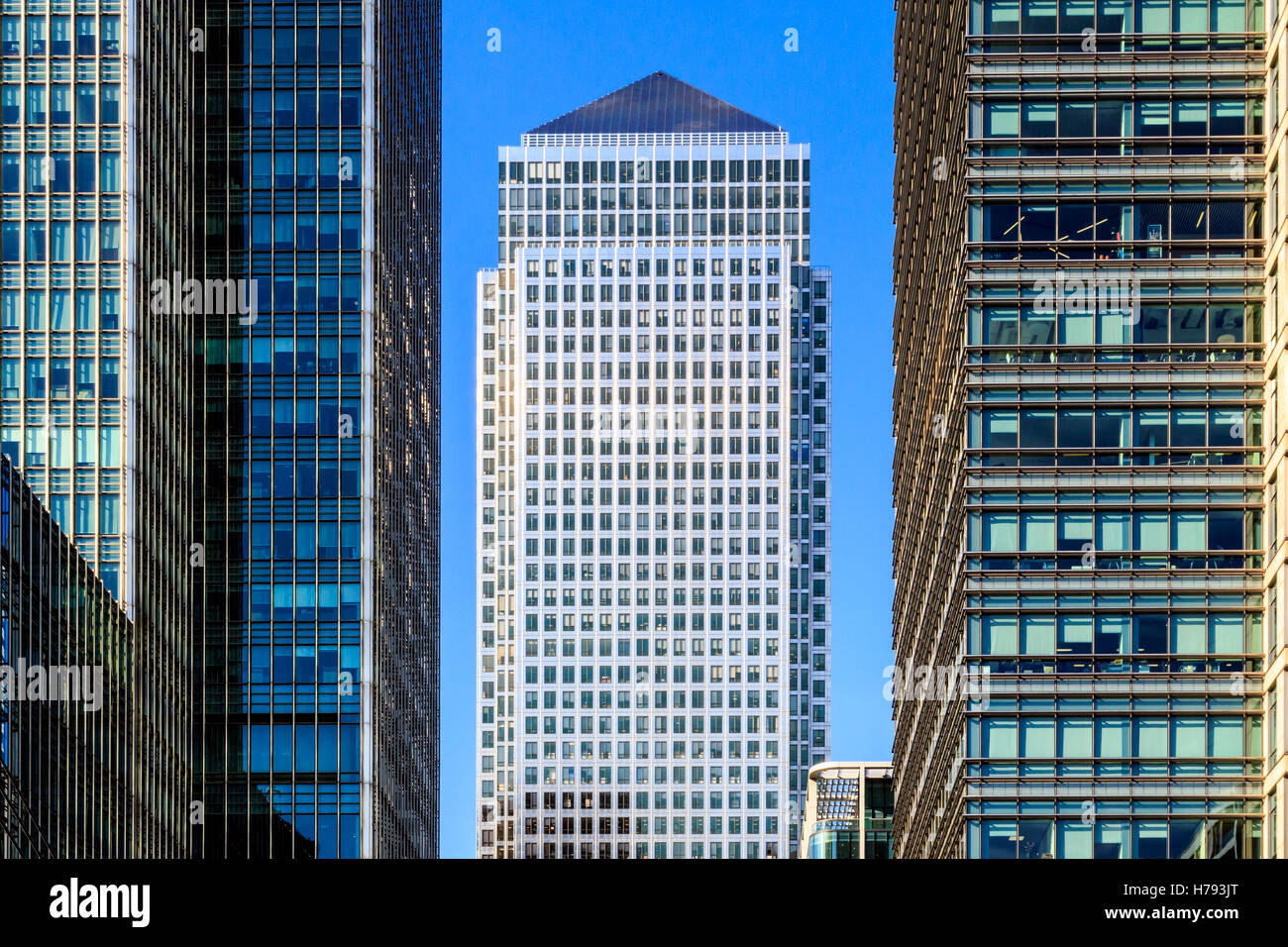 Office buildings in Canary Wharf, financial district of London Stock ...