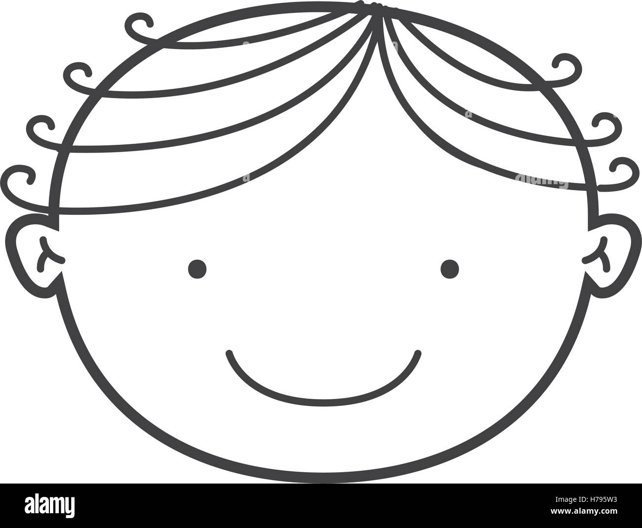 Cartoon Cute Boy Smiling Over Black And White Stock Photos Images Alamy