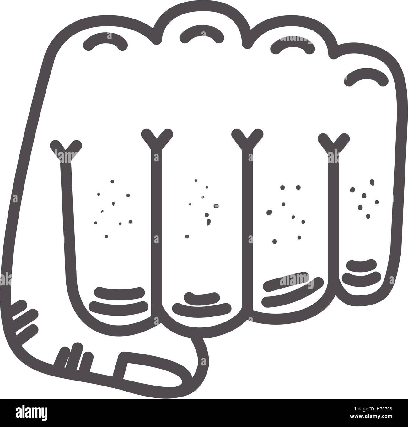 hand closed fist icon over white background. sport and exercise design. vector illustration