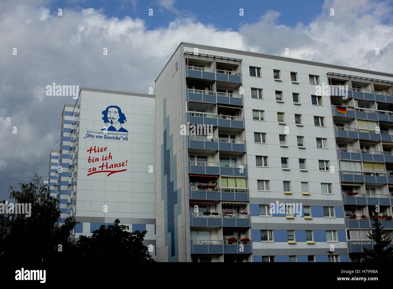 Living block in Magdeburg. Stock Photo