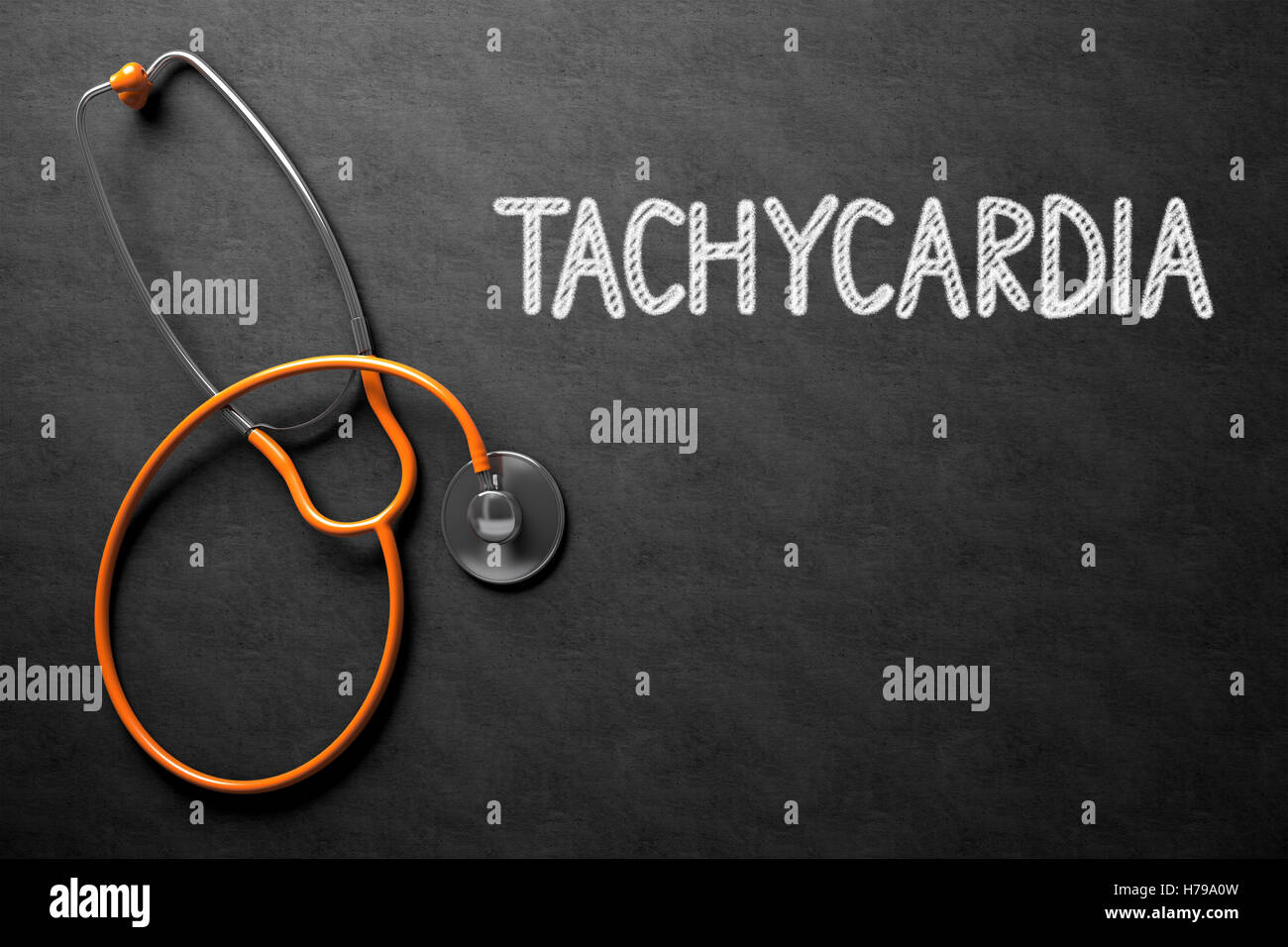 Tachycardia Concept on Chalkboard. 3D Illustration. Stock Photo