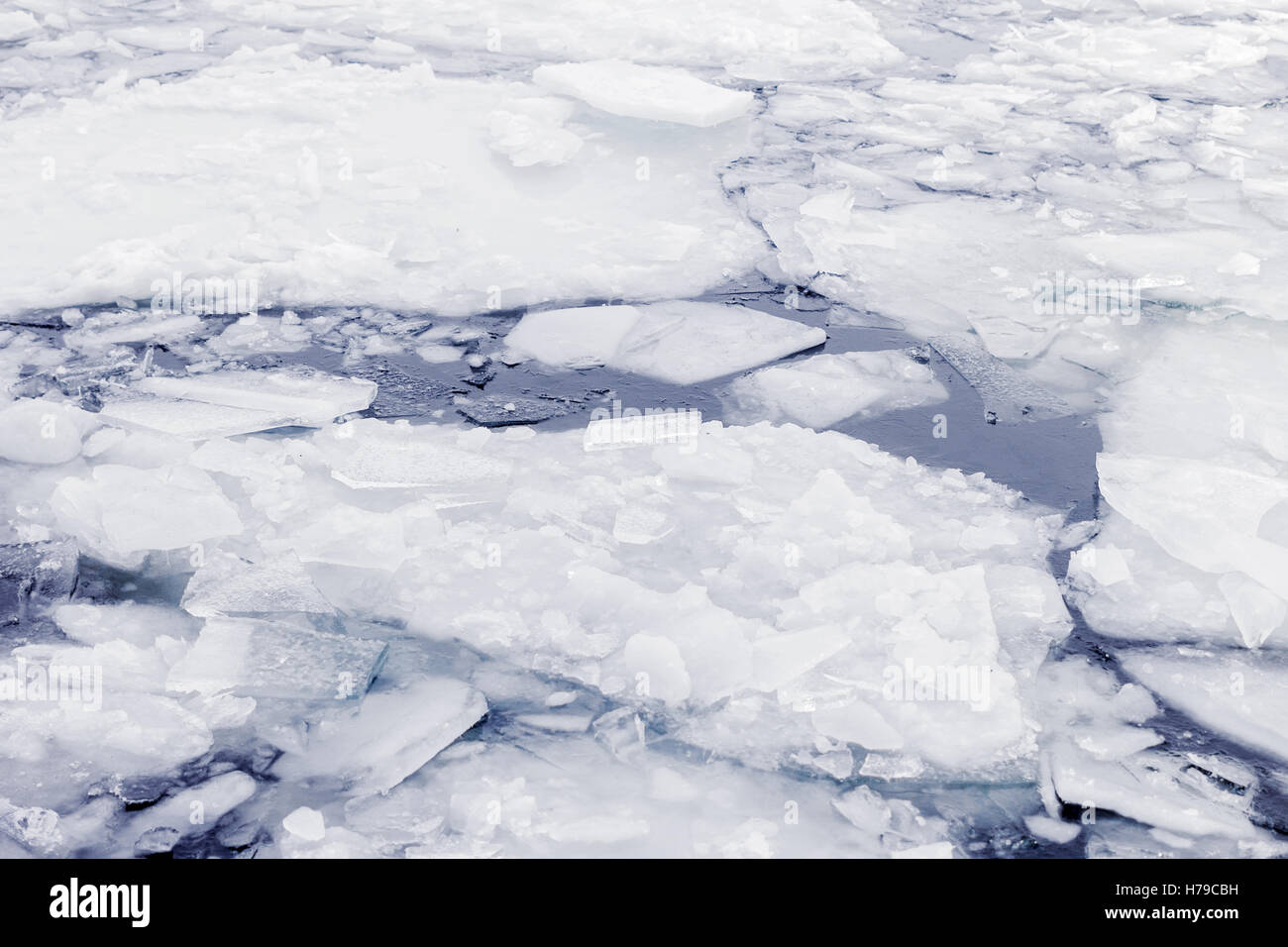 Great ice in water in winter cloudy day Stock Photo - Alamy