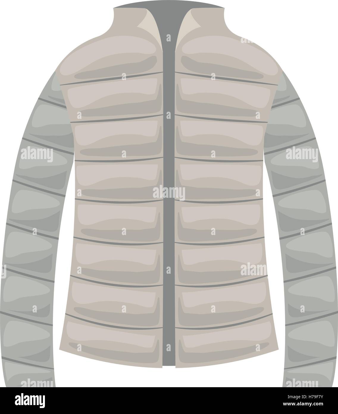 white jacket icon over white background. winter clothes design. vector ...