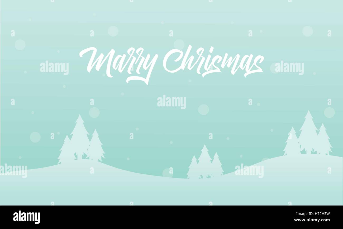 Landscape Merry Christmas spruce of silhouettes vector art Stock Vector ...