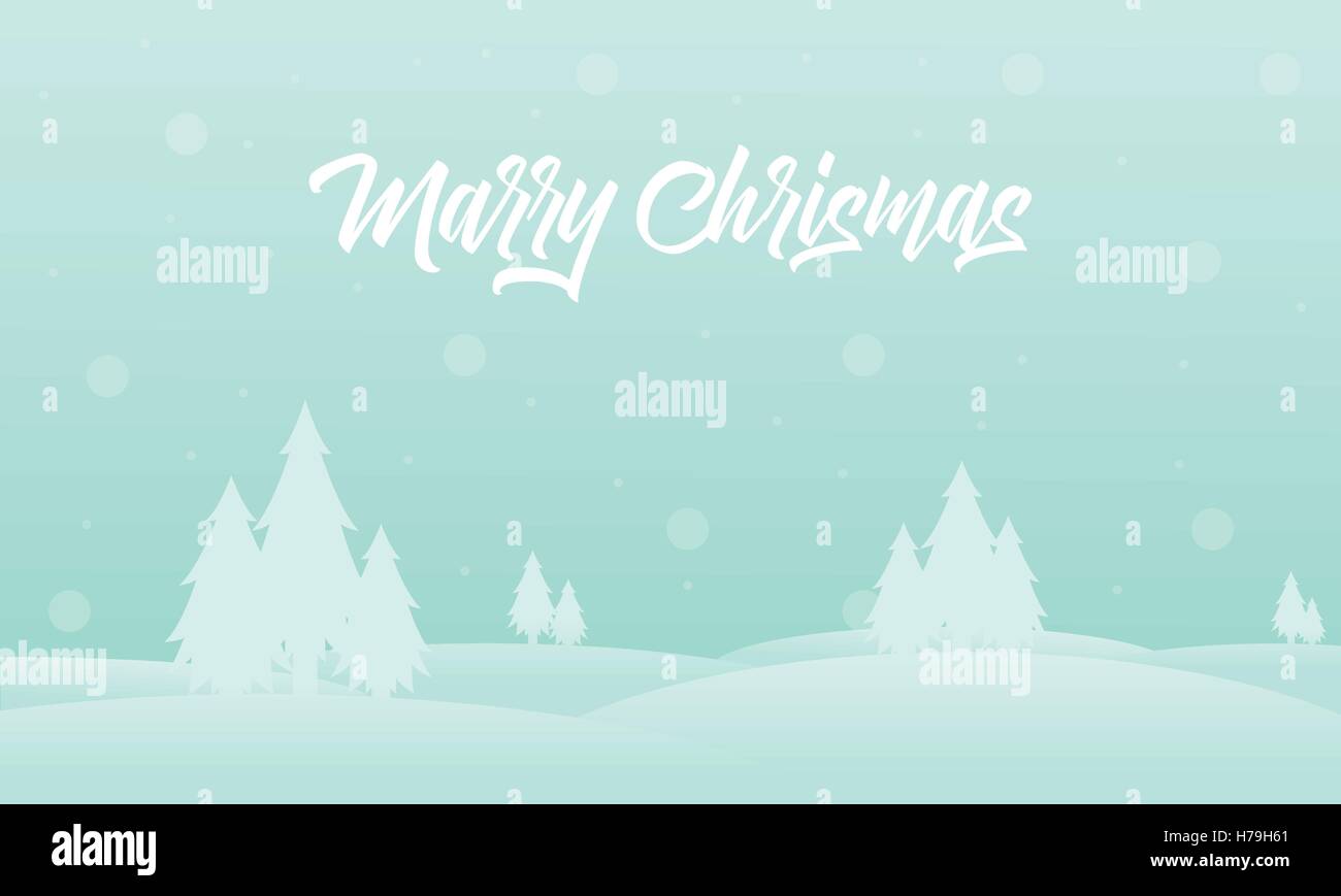 Merry Christmas tree of silhouettes landscape vector illustration Stock ...