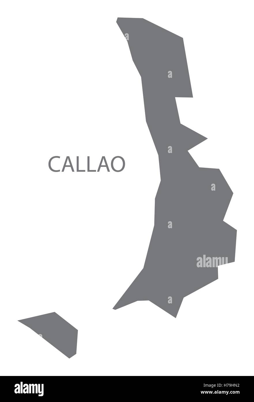 Callao Peru Map grey Stock Vector