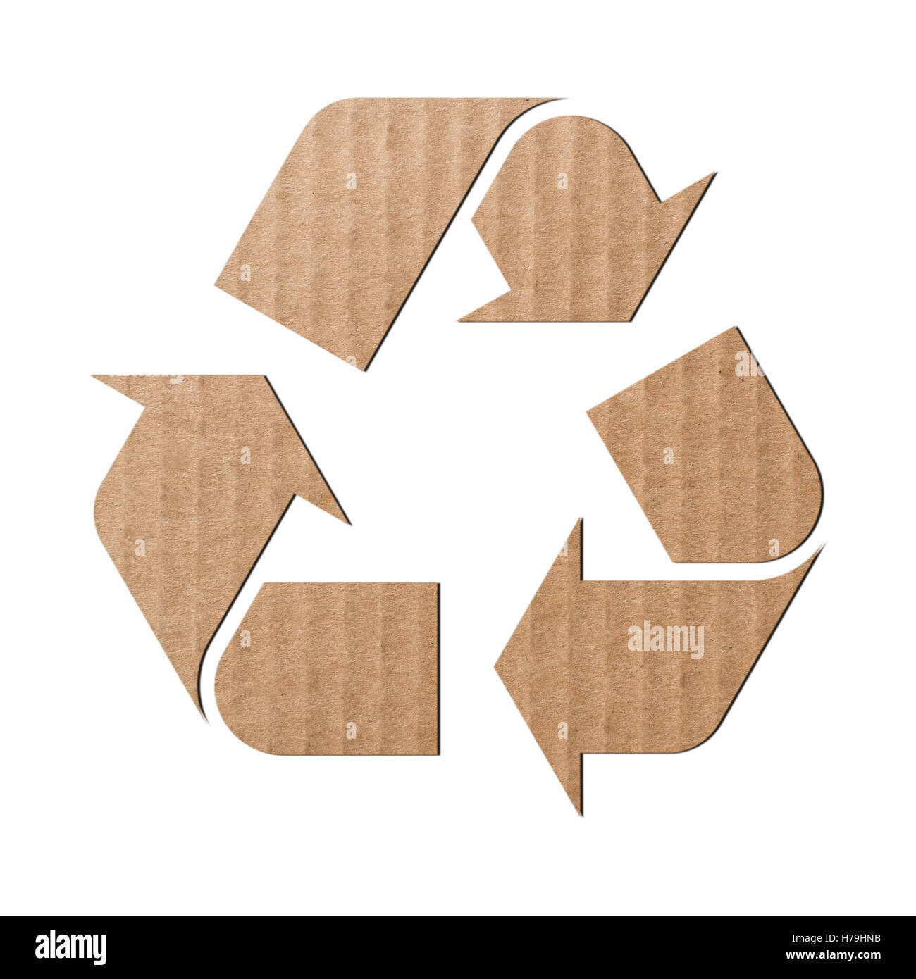 Recycling symbol made of corrugated cardboard Stock Photo