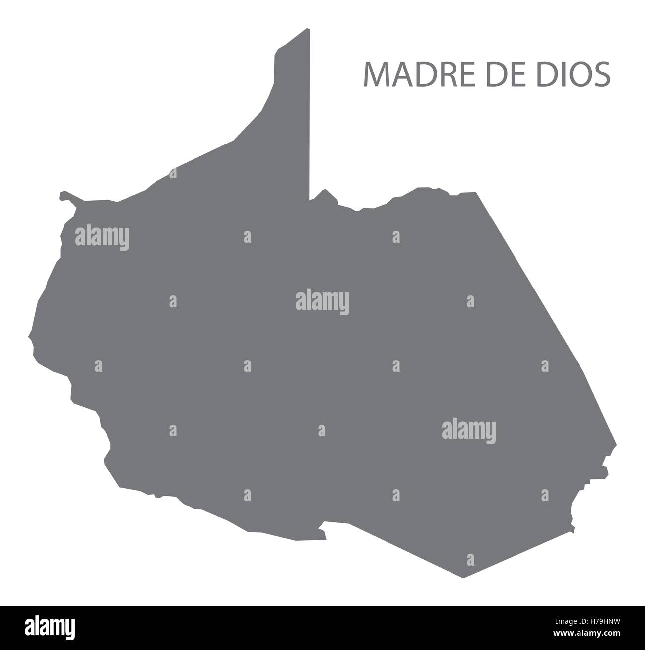 Madre de dios Peru Map grey Stock Vector