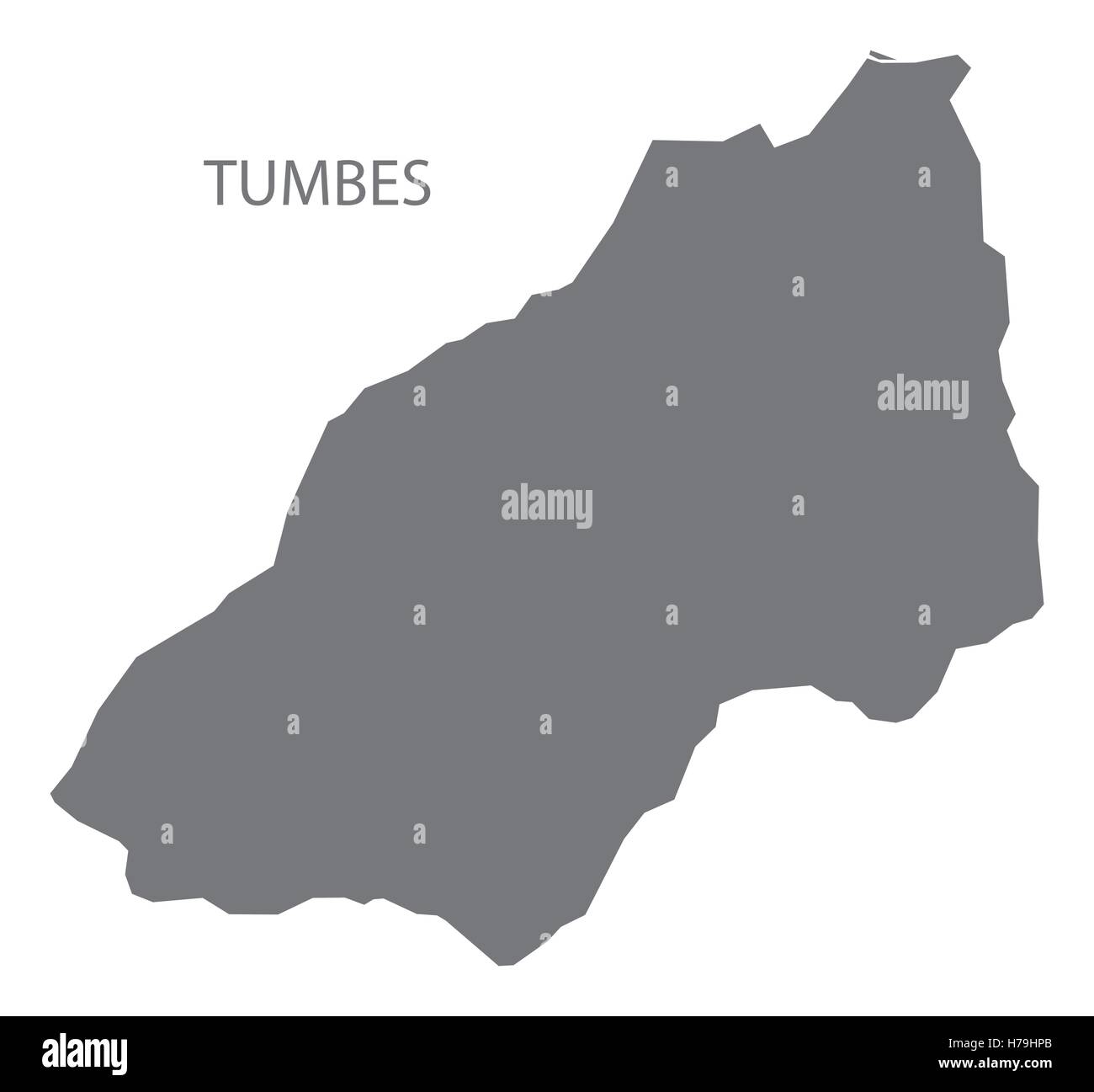 Tumbes Peru Map grey Stock Vector