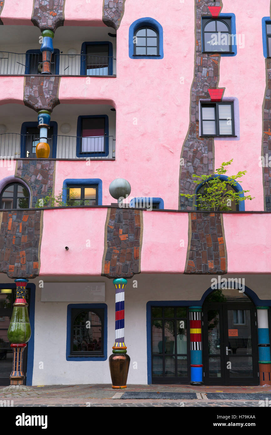 Grune Zitadelle (designed by Friedensreich Hundertwasser), Magdeburg, Saxony-Anhalt, Germany Stock Photo