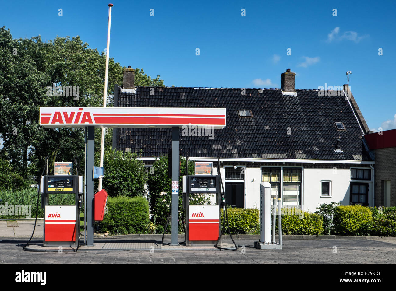 Little Gas Station in Makkum, the Netherlands Stock Photo