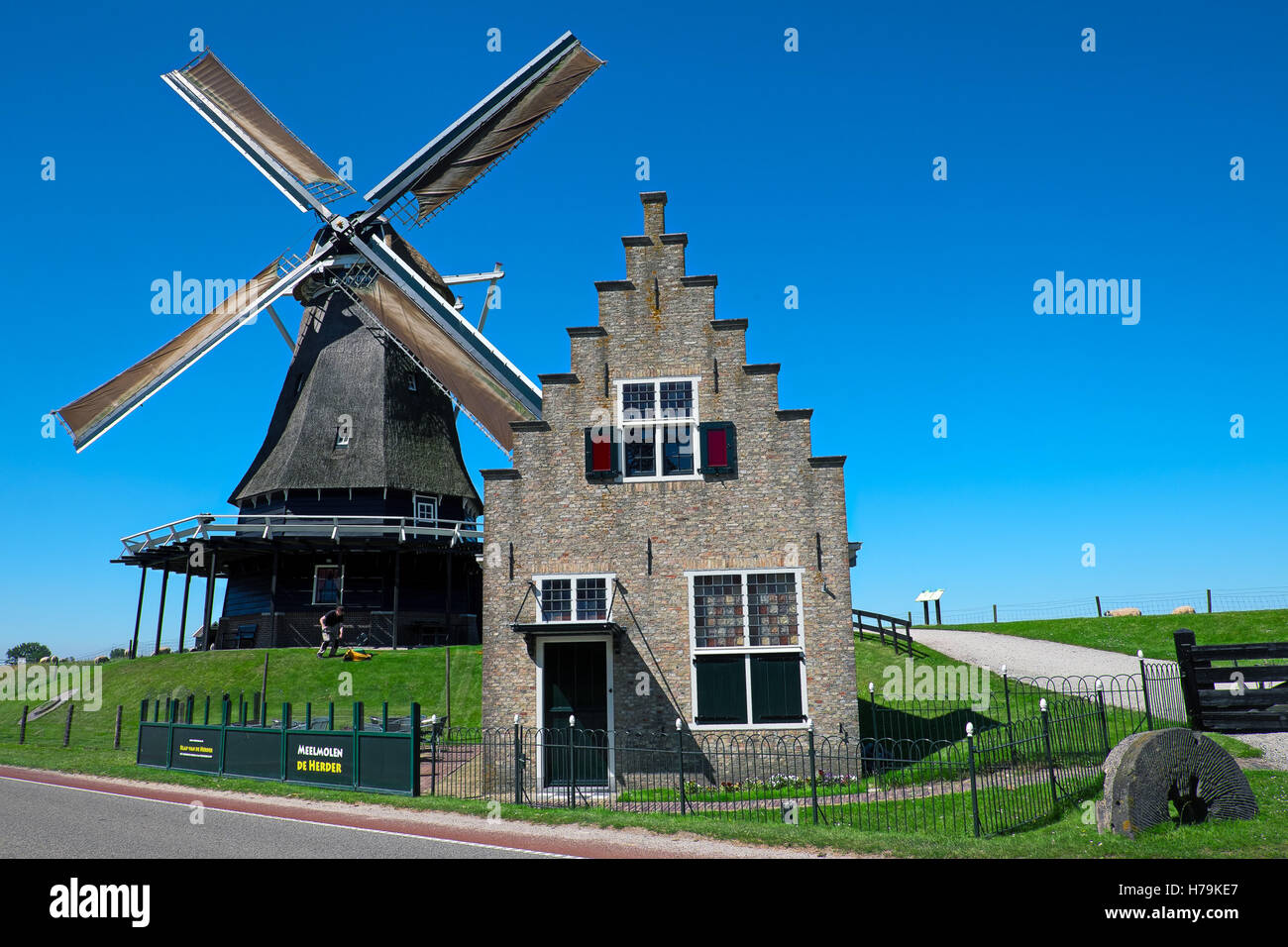 Windmill in Medemblik, the Netherlands Stock Photo
