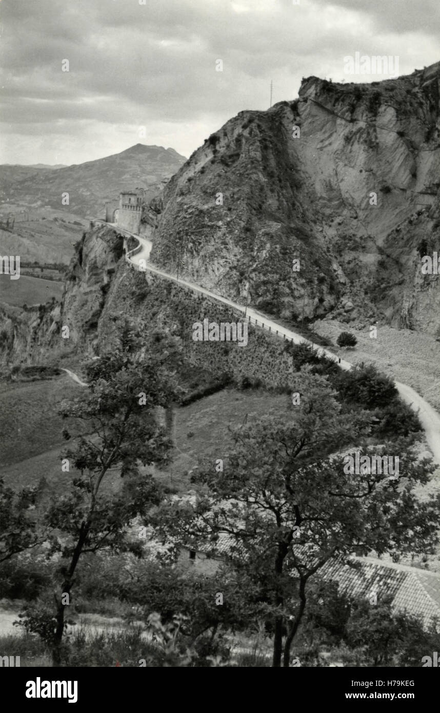 The road to San Leo, Italy Stock Photo