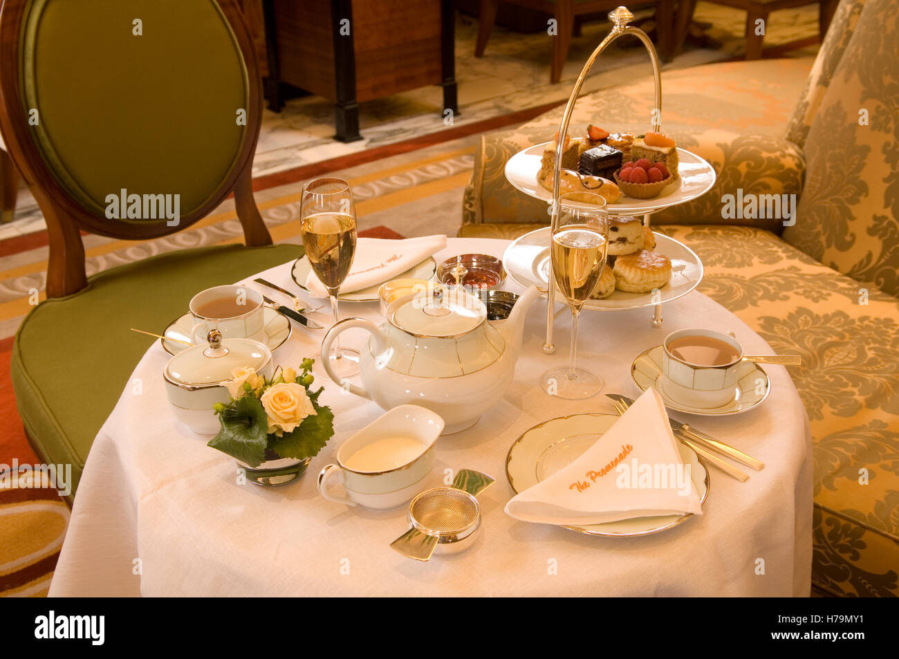 Afternoon tea at the Dorchester hotel, Mayfair, London, UK Stock Photo