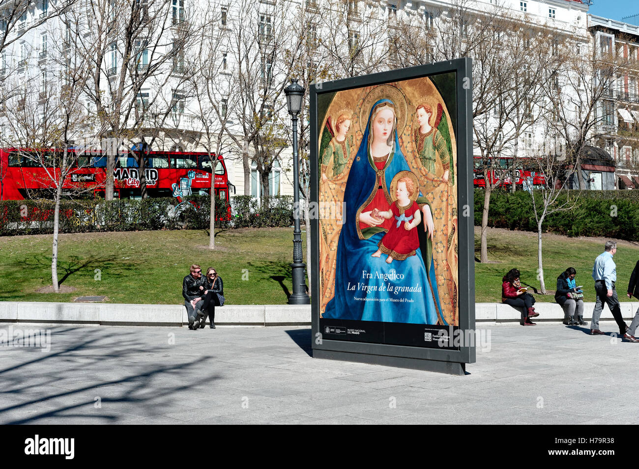 Advertisement for art exhibition outside the Prado Museum, Madrid