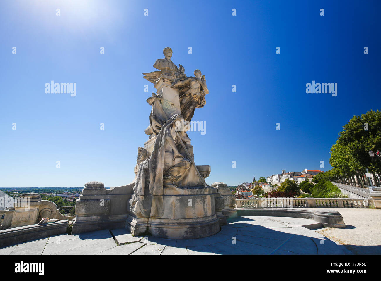 Statue (1897) of the famous French politician and mathematician Lazare Carnot (1753 - 1823) in Angouleme, capital of the Charent Stock Photo