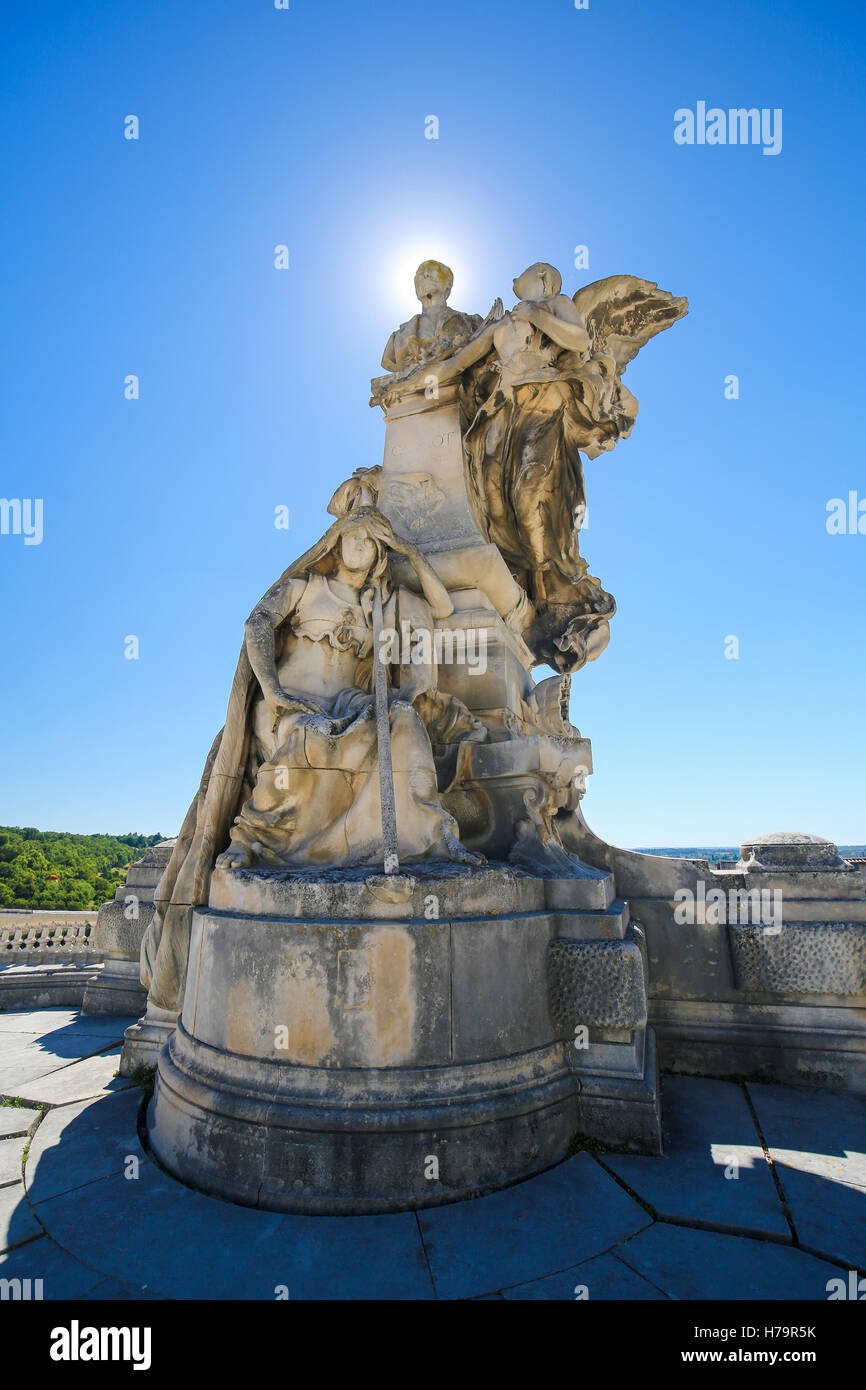 Statue (1897) of the famous French politician and mathematician Lazare Carnot (1753 - 1823) in Angouleme, capital of the Charent Stock Photo