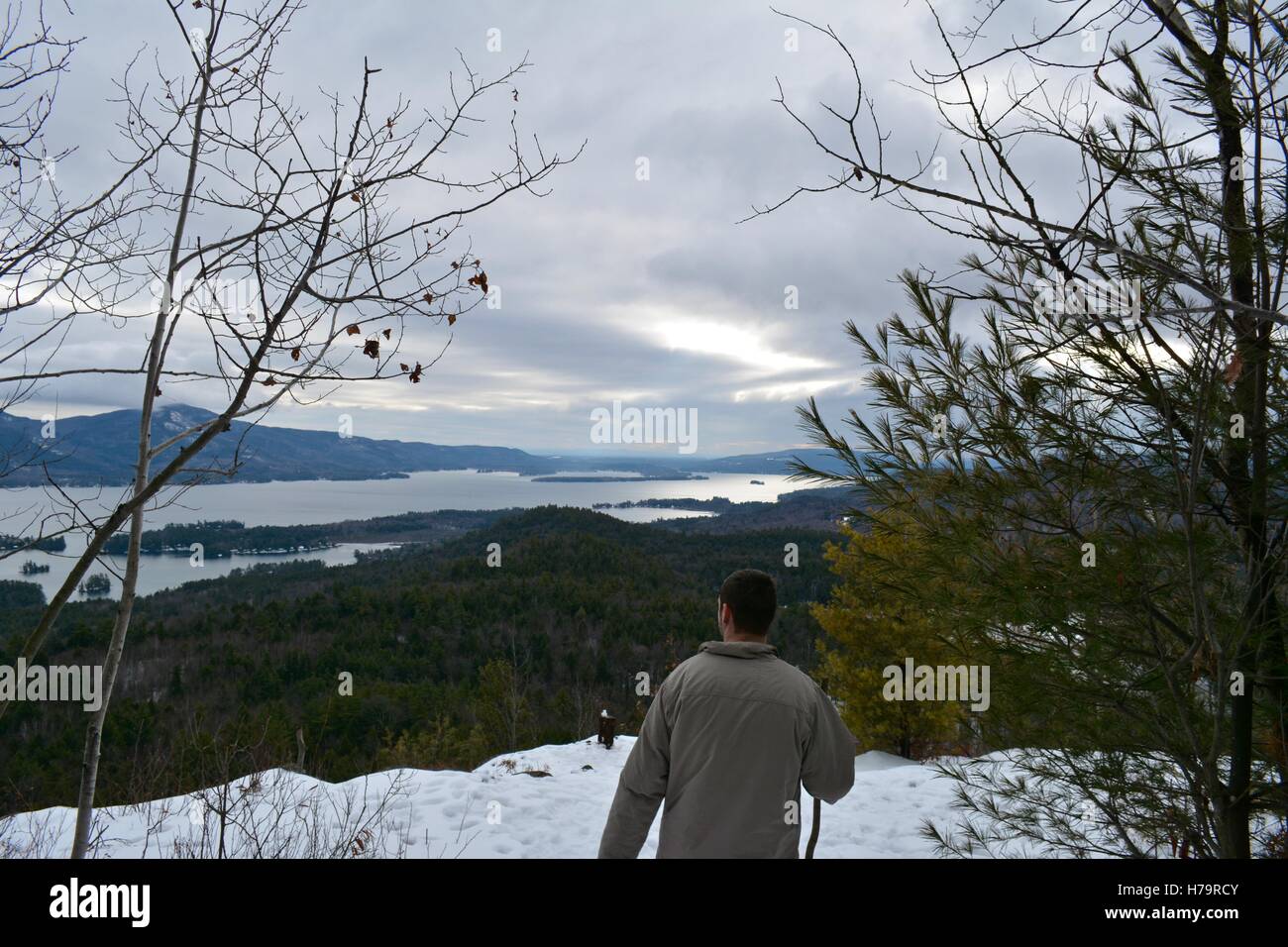A skyline view of Lake seen from Bolton Landing, New York Stock