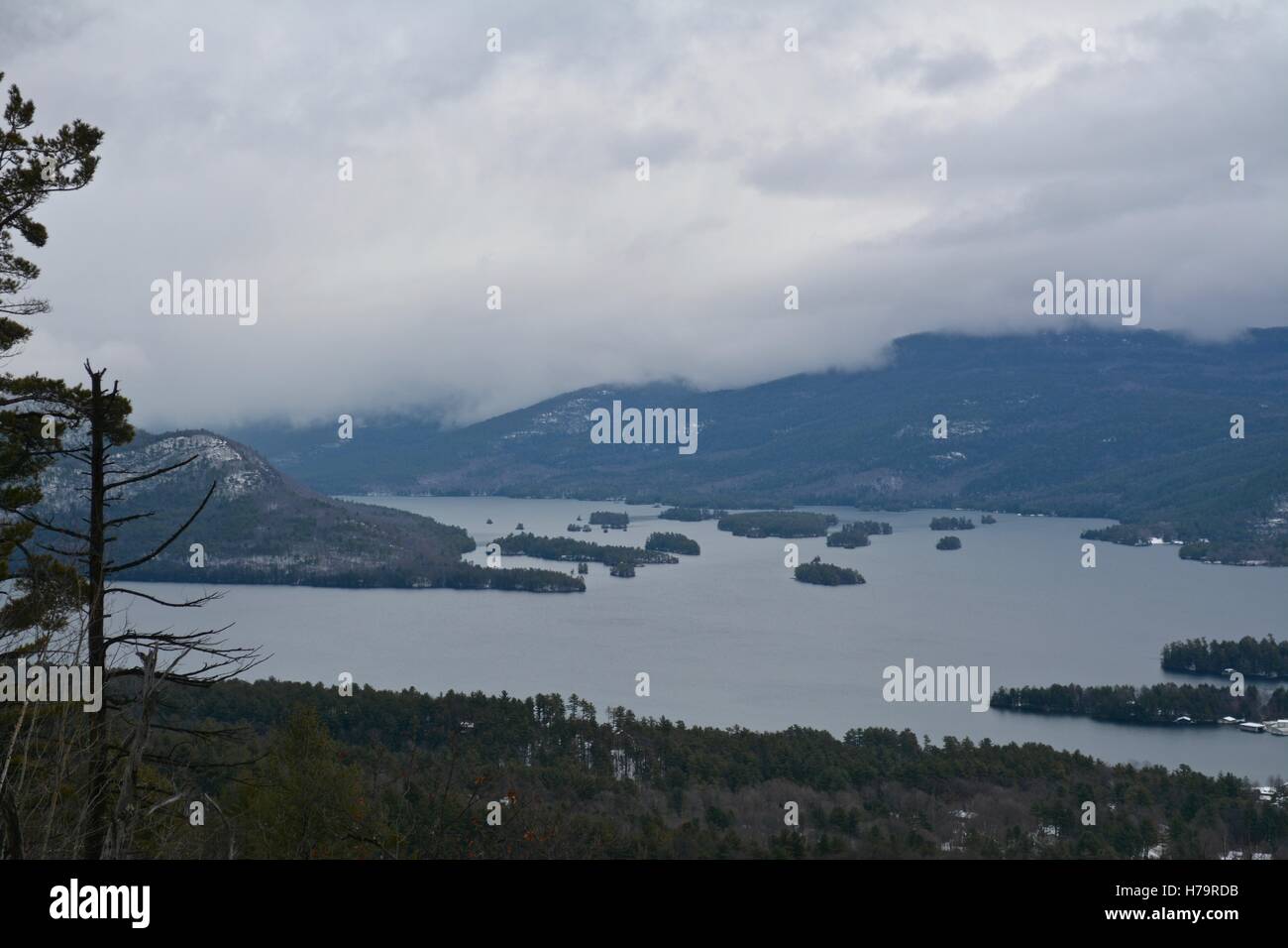 A skyline view of Lake seen from Bolton Landing, New York Stock