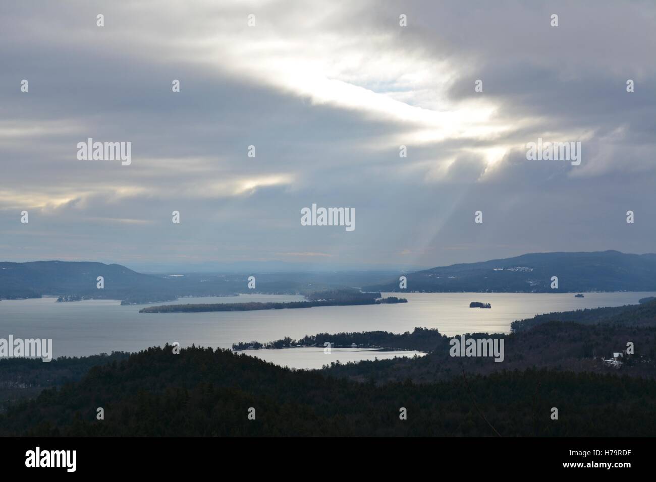 A skyline view of Lake seen from Bolton Landing, New York Stock