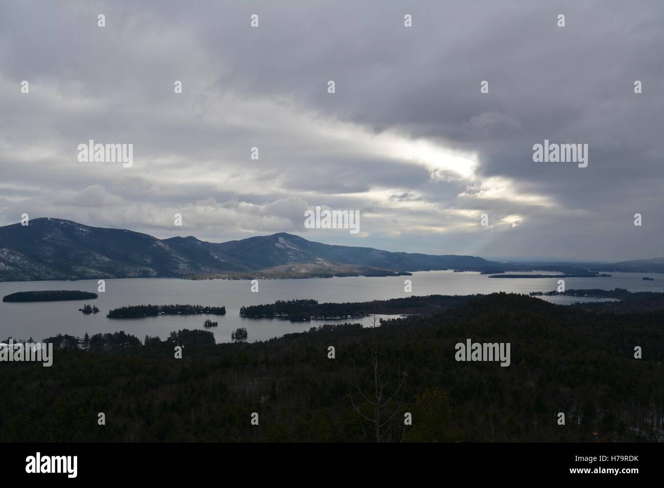A skyline view of Lake seen from Bolton Landing, New York Stock