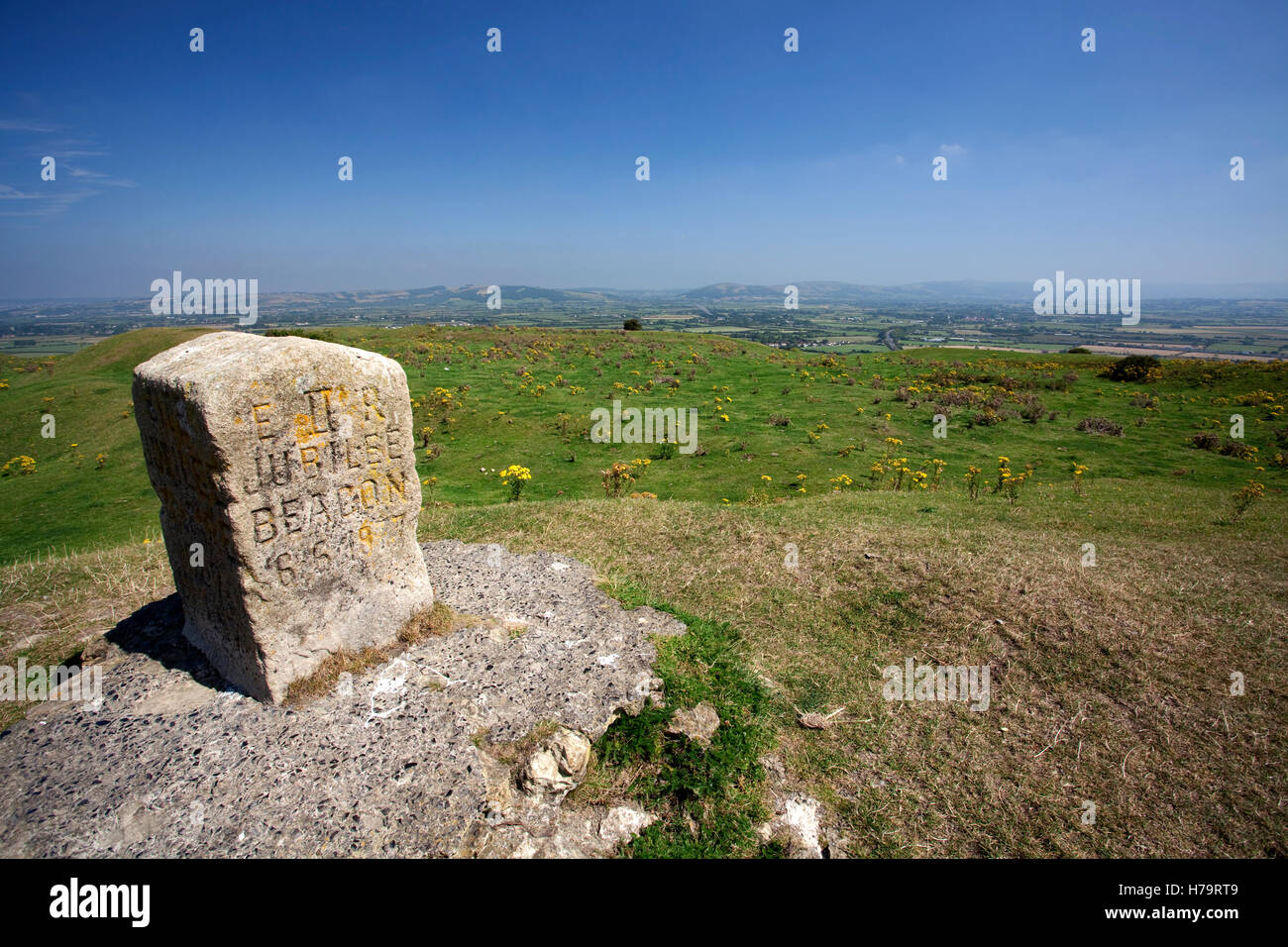 Brent Knoll beacon in Somerset celebrating the Golden and Diamond
