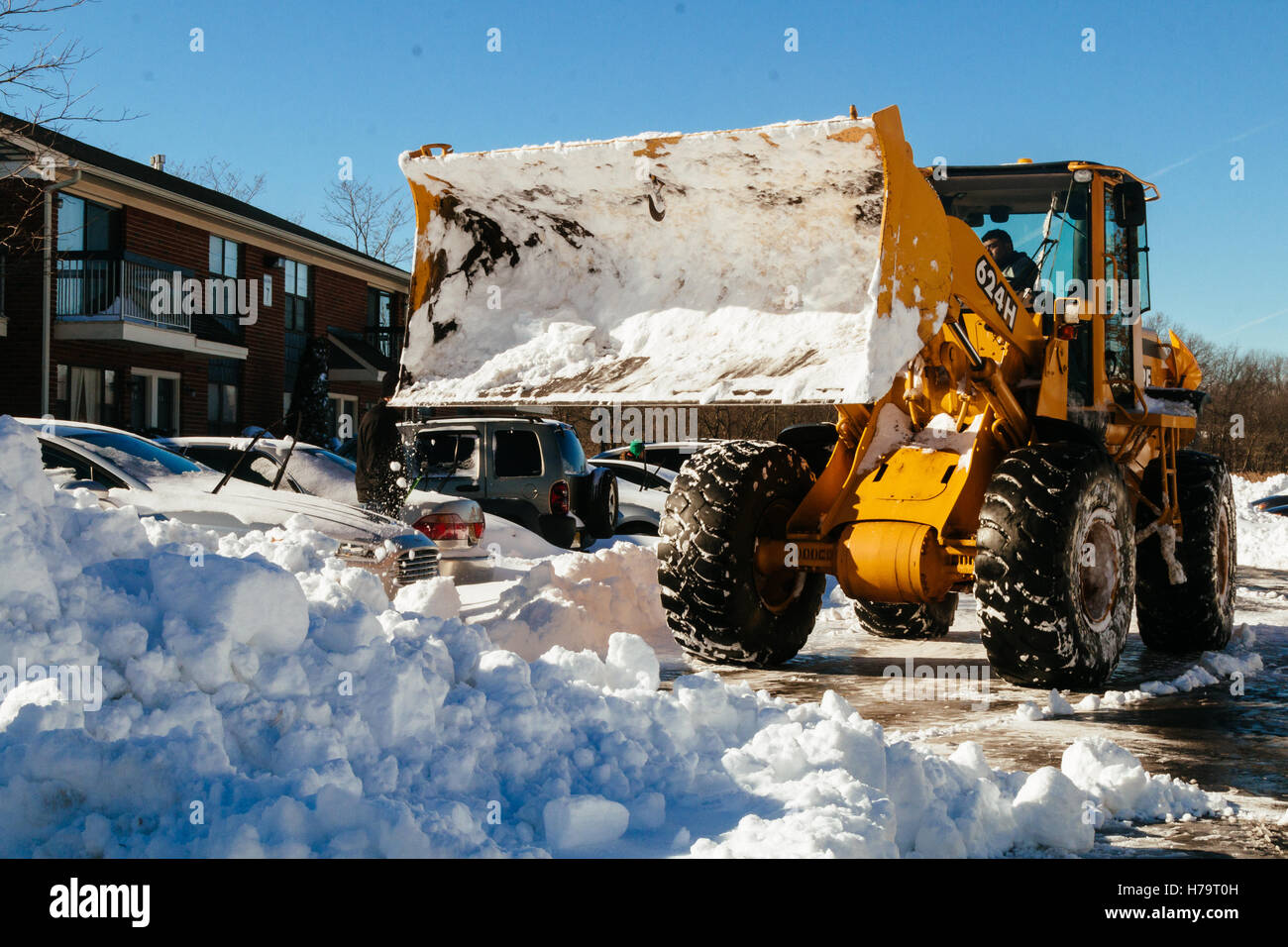 Snow removal vehicle removing Stock Photo Alamy