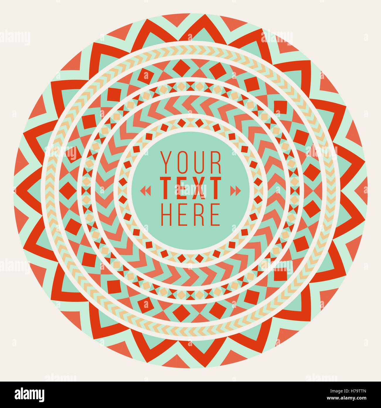 Vector Decorative Geometric Round Frame Background Design Element In ...