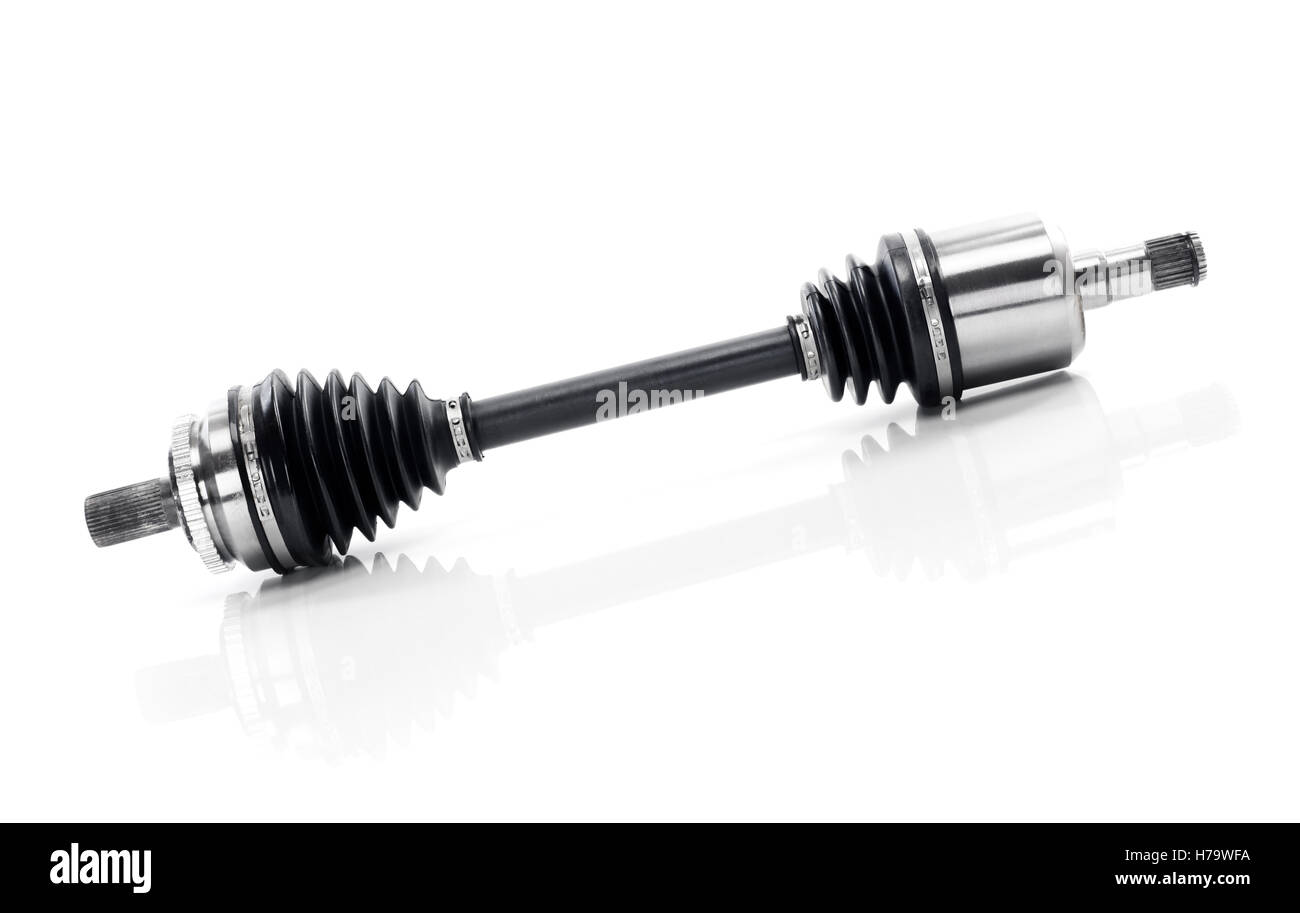 Volvo auto parts CV Drive Axle, Constant-Velocity Joint automotive transmission part isolated on white background Stock Photo