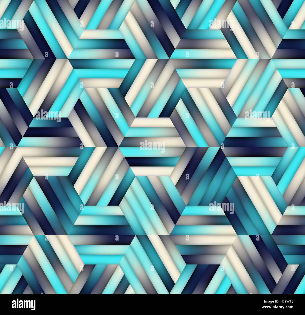 Vector Seamless Gradient Mesh Color Stripes Hexagon Grid in Shades of ...