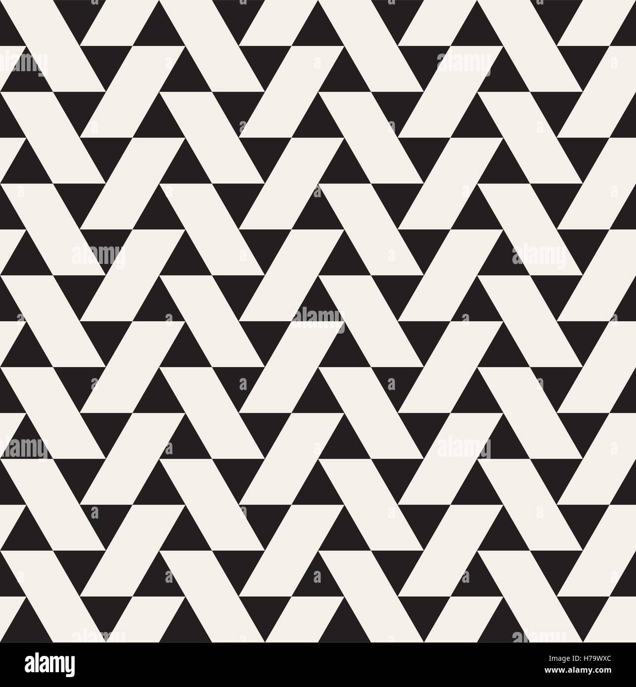 Vector Seamless Black and White Geometric Triangle Tiling Pattern Stock ...