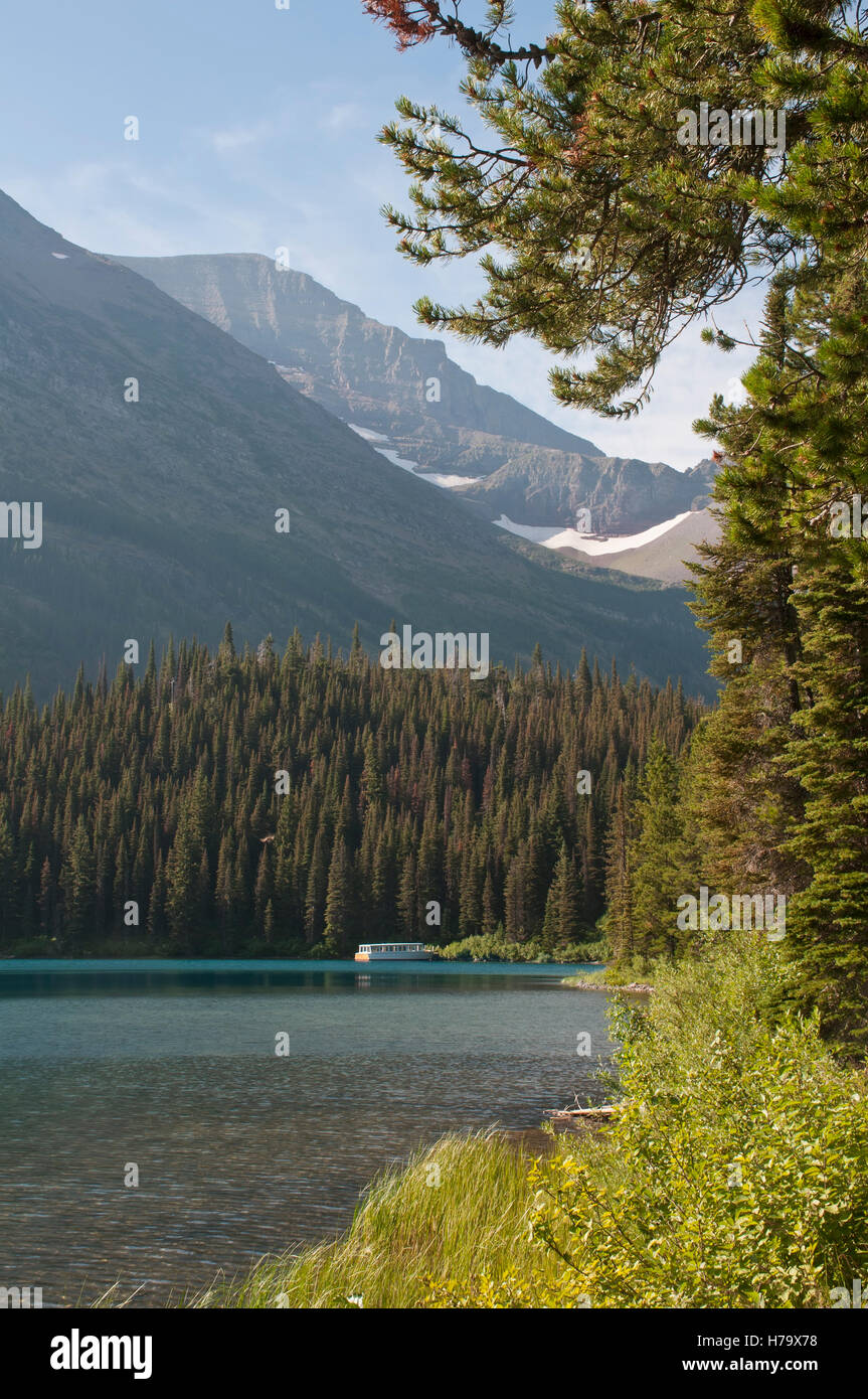 Swift current lake in Glacier National Park, Montana, USA Stock Photo