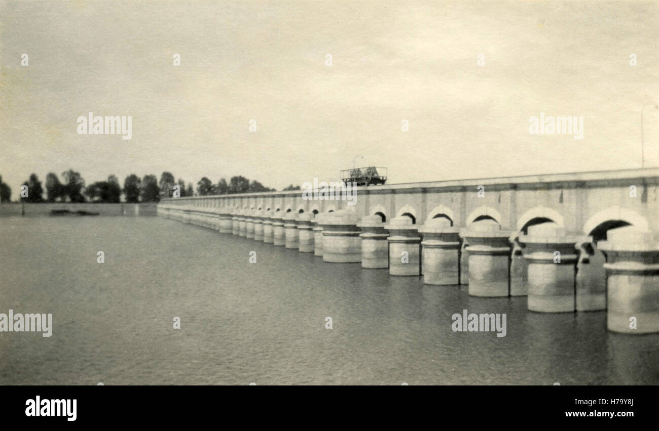 Barrage on the river Nile at Assiut, Egypt Stock Photo
