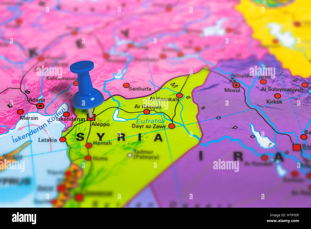 Aleppo Syria map Stock Photo Alamy