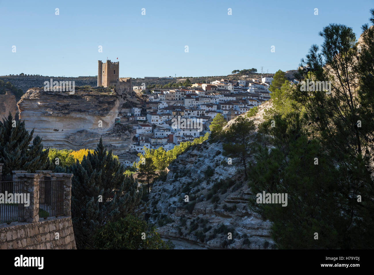 Castle of the 12TH century Almohad origin, take in Alcala del Jucar, Albacete province, Spain Stock Photo