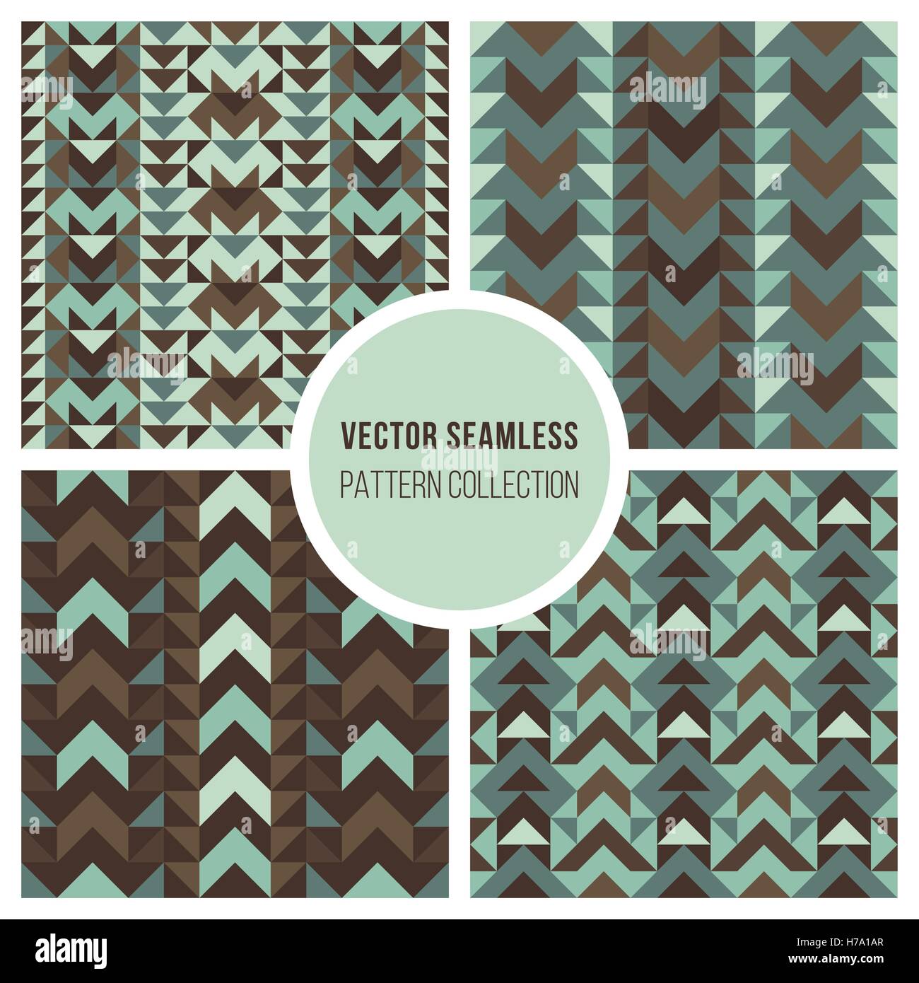 Vector Seamless Ethnic Geometric Pattern Collection Stock Vector Image ...
