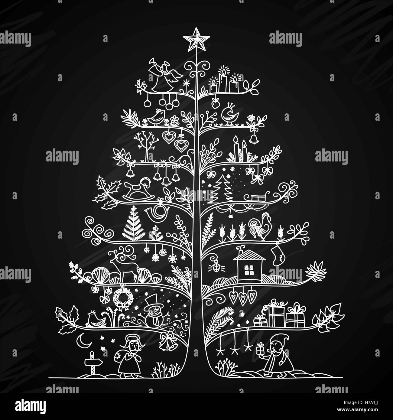 Pin de . en draw so cute  Dibujo del árbol de navidad, Dibujos