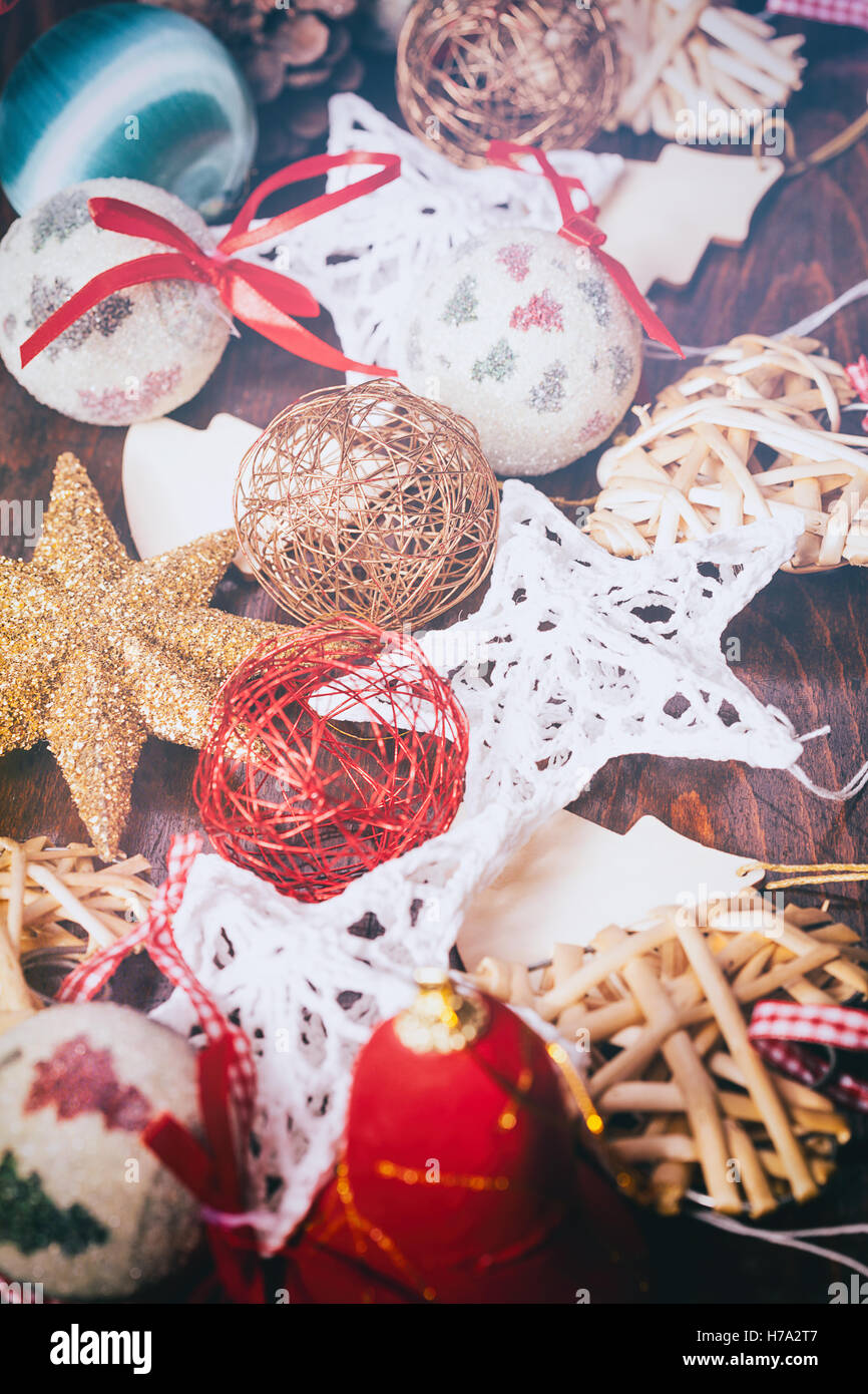 Different Type Christmas Decorations On High Resolution Stock