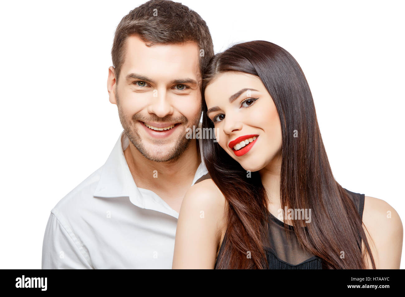 Portrait of a beautiful young happy smiling couple Stock Photo - Alamy