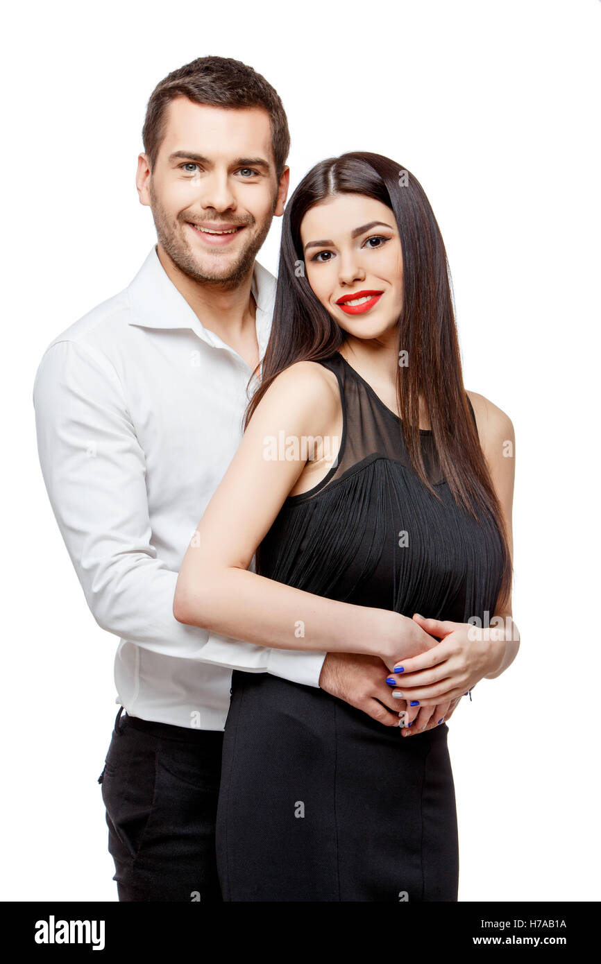 Portrait of a beautiful young happy smiling couple Stock Photo - Alamy