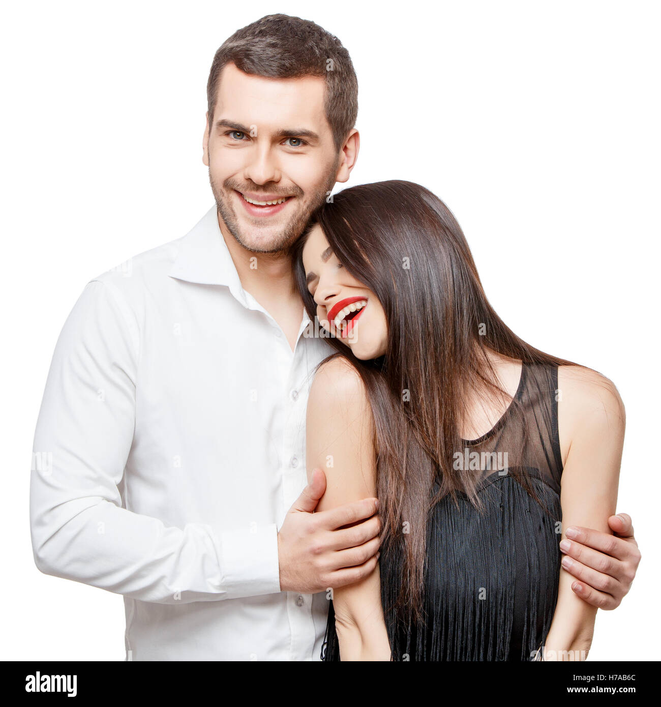 Portrait of a beautiful young happy smiling couple Stock Photo - Alamy