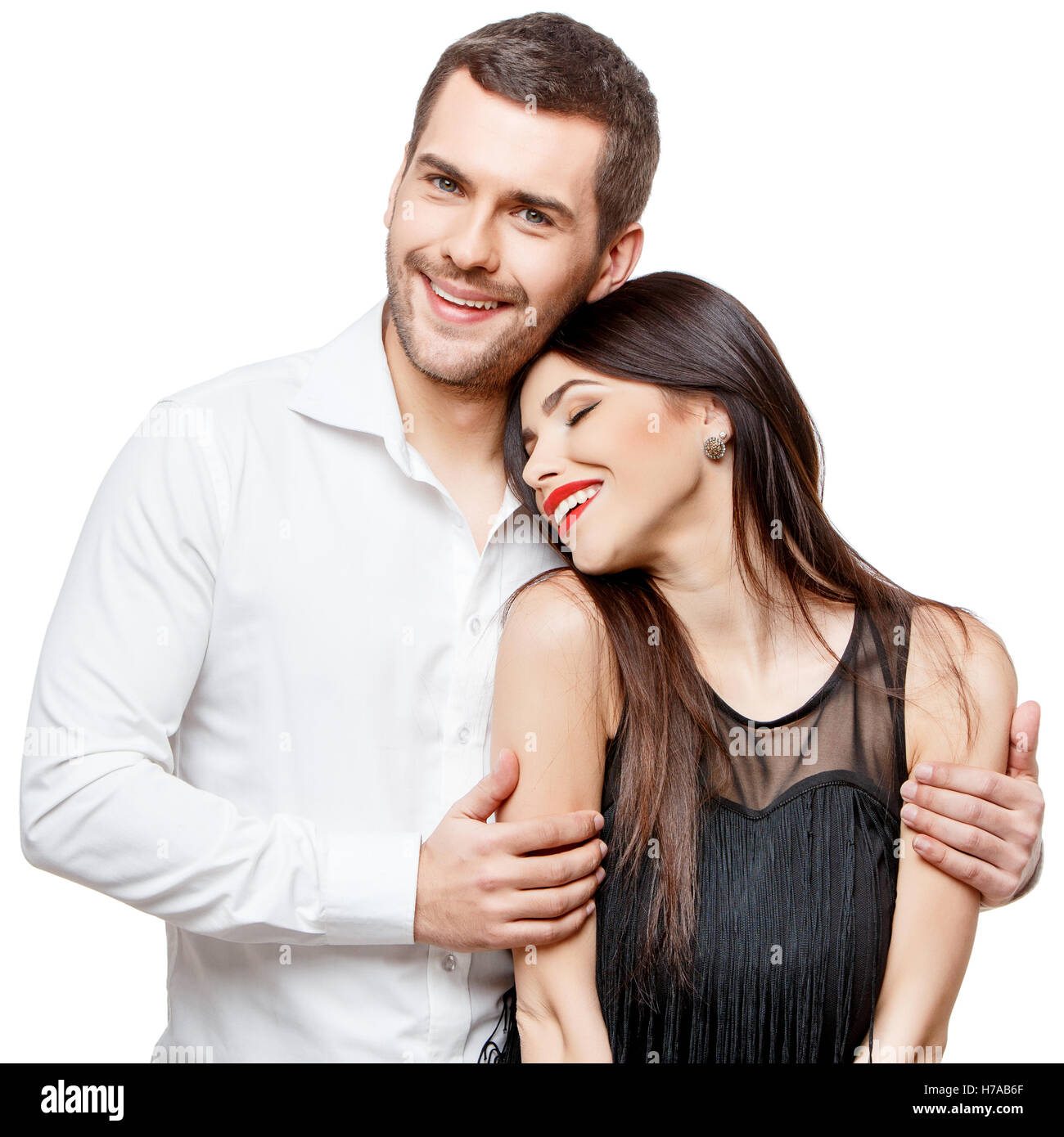 Portrait of a beautiful young happy smiling couple Stock Photo - Alamy