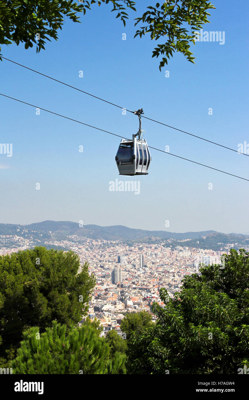 Montjuic cable car in Barcelona, Spain Stock Photo Alamy