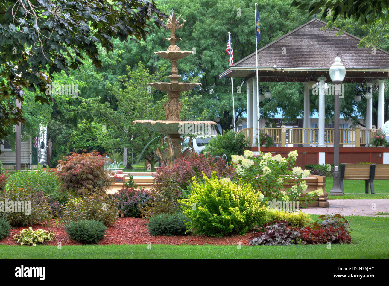 Historic fountain in Haslett Park, Fort Plain, Mohawk Valley